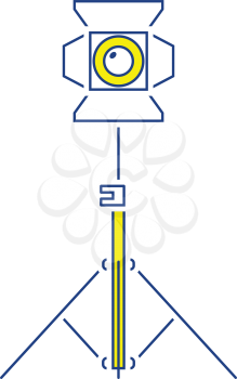 Stage projector icon. Thin line design. Vector illustration.