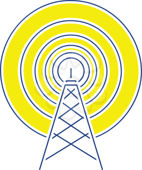 Radio antenna icon. Thin line design. Vector illustration.