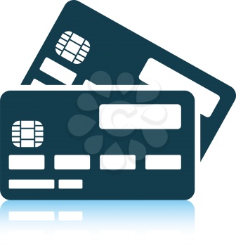 Credit card icon. Shadow reflection design. Vector illustration.