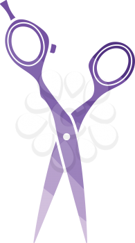 Hair scissors icon. Flat color design. Vector illustration.