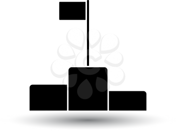 Pedestal Icon. Black on White Background With Shadow. Vector Illustration.