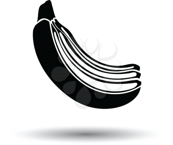 Icon of Banana. White background with shadow design. Vector illustration.