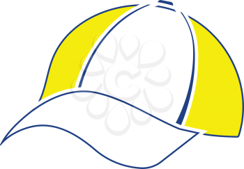 Baseball cap icon. Thin line design. Vector illustration.