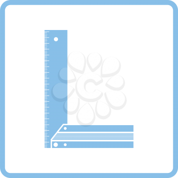 Setsquare icon. Blue frame design. Vector illustration.