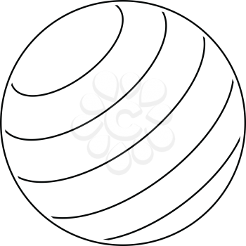 Icon of Fitness rubber ball. Thin line design. Vector illustration.