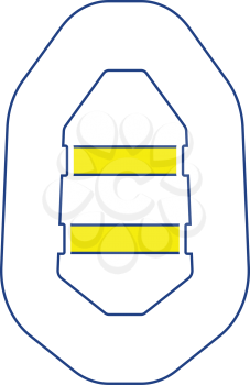 Icon of rubber boat . Thin line design. Vector illustration.