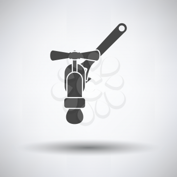 Icon of wrench and faucet on gray background, round shadow. Vector illustration.