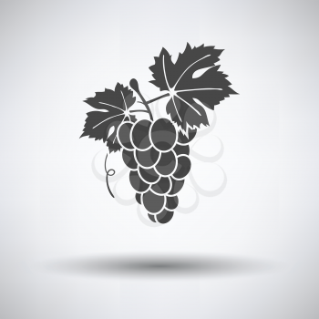 Icon of Grape on gray background, round shadow. Vector illustration.