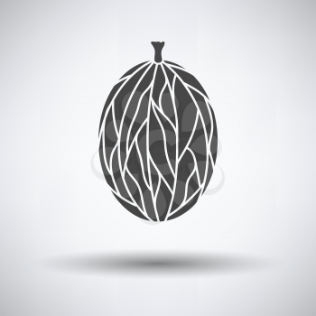 Icon of Gooseberry on gray background, round shadow. Vector illustration.