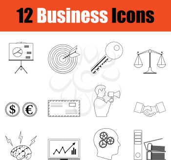 Business icon set. Thin Line design. Vector illustration.