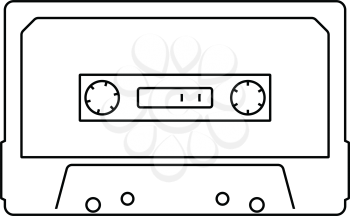 Audio cassette  icon. Thin line design. Vector illustration.