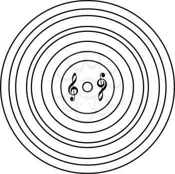 Analogue record icon. Thin line design. Vector illustration.