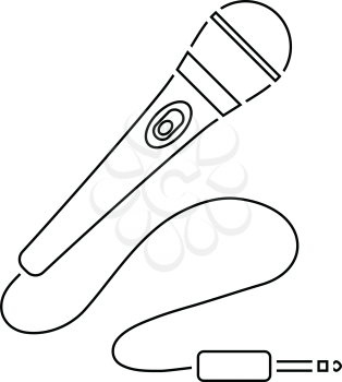 Karaoke microphone  icon. Thin line design. Vector illustration.