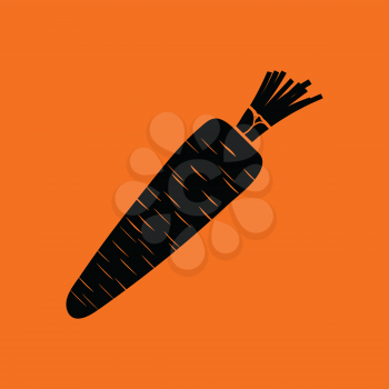 Carrot  icon. Orange background with black. Vector illustration.