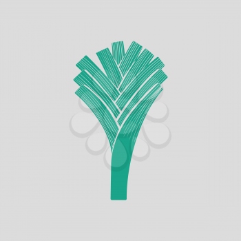 Leek onion  icon. Gray background with green. Vector illustration.
