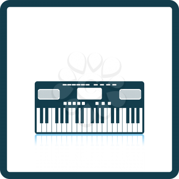Music synthesizer icon. Shadow reflection design. Vector illustration.
