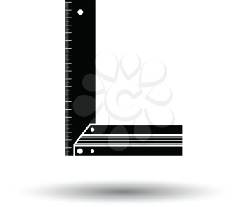 Setsquare icon. White background with shadow design. Vector illustration.