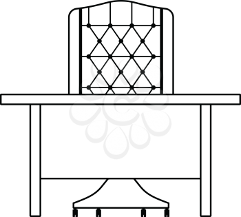 Icon of Table and armchair. Thin line design. Vector illustration.