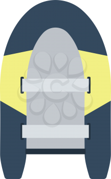 Icon of rubber boat . Flat color design. Vector illustration.