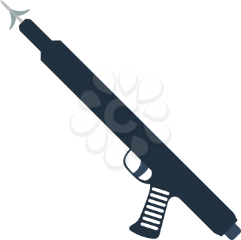 Icon of Fishing  speargun . Flat color design. Vector illustration.