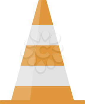 Icon of Traffic cone. Flat color design. Vector illustration.