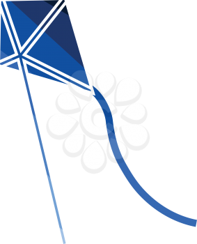 Kite in sky icon. Flat color design. Vector illustration.