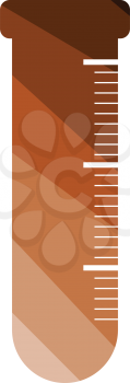 Icon of chemistry beaker. Flat color design. Vector illustration.
