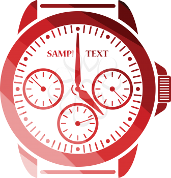 Watches icon. Flat color design. Vector illustration.