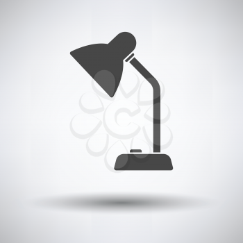 Lamp icon on gray background, round shadow. Vector illustration.