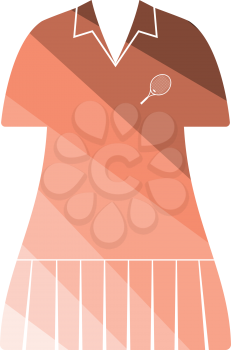 Tennis woman uniform icon. Flat color design. Vector illustration.
