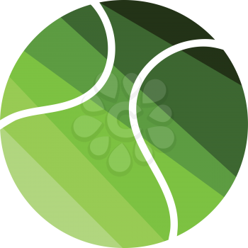 Tennis ball icon. Flat color design. Vector illustration.