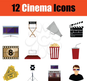 Cinema icon set. Color  design. Vector illustration.