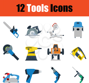Tools icon set. Color  design. Vector illustration.