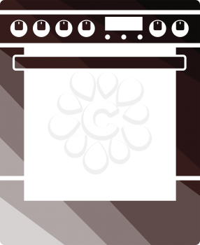 Kitchen main stove unit icon. Flat color design. Vector illustration.