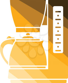 Kitchen coffee machine icon. Flat color design. Vector illustration.