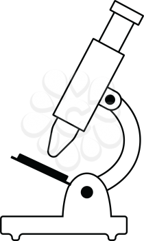 School microscope icon. Thin line design. Vector illustration.