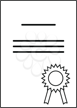 Diploma icon. Thin line design. Vector illustration.