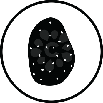 Potato icon. Thin circle design. Vector illustration.