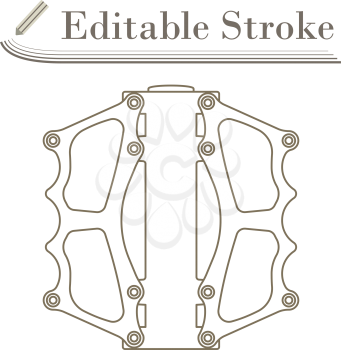 Bike Pedal Icon. Editable Stroke Simple Design. Vector Illustration.