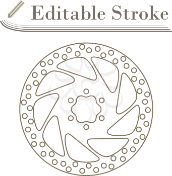 Bike Brake Disc Icon. Editable Stroke Simple Design. Vector Illustration.