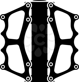 Bike Pedal Icon. Black Stencil Design. Vector Illustration.