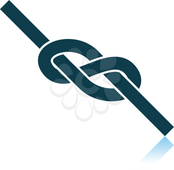 Alpinist Rope Knot Icon. Shadow Reflection Design. Vector Illustration.