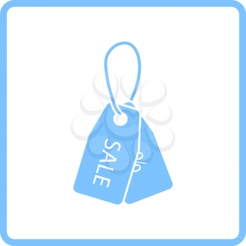 Discount Tags Icon. Blue Frame Design. Vector Illustration.