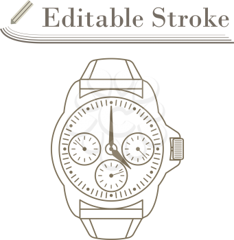 Business Watch Icon. Editable Stroke Simple Design. Vector Illustration.