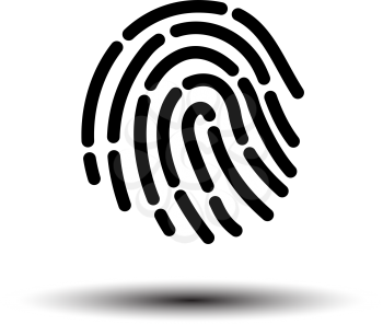 Fingerprint Icon. Black on White Background With Shadow. Vector Illustration.