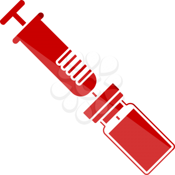 Covid Vaccine Icon. Flat Color Ladder Design. Vector Illustration.