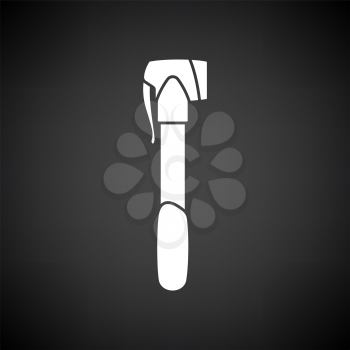 Bicycle Pump Icon. White on Black Background. Vector Illustration.