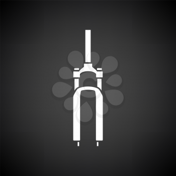 Bike Fork Icon. White on Black Background. Vector Illustration.