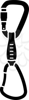 Alpinist Quickdraw Icon. Black Stencil Design. Vector Illustration.