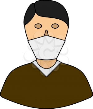 Medical Face Mask Icon. Editable Outline With Color Fill Design. Vector Illustration.
